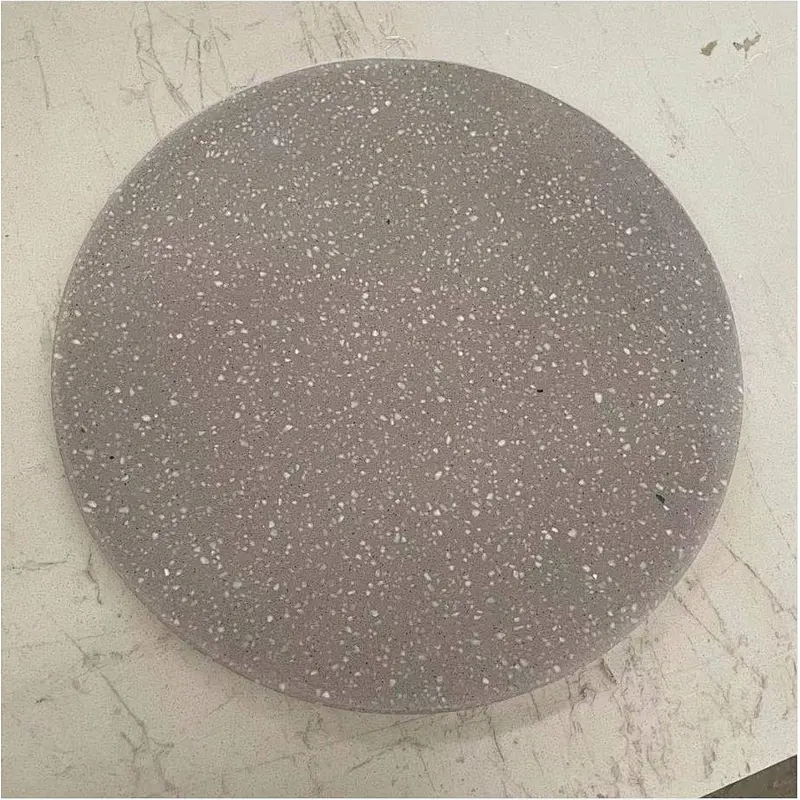Round Grey Cement Terrazzo Table Tops