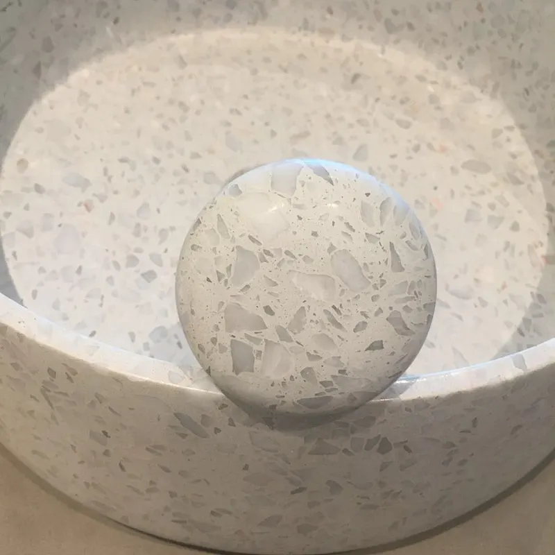modern multi  white  color black terrazzo stone vessel sink