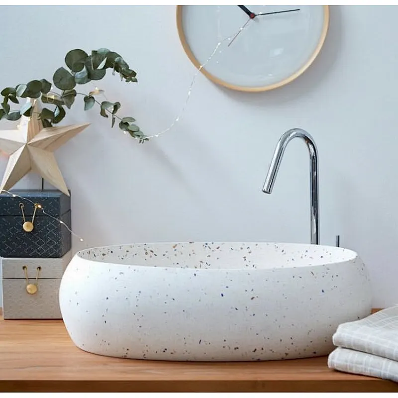 terrazzo stone bathroom sink