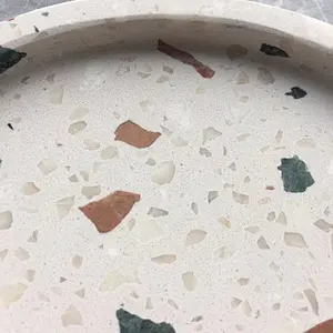 White Terrazzo Oval Hotel Serving Trays