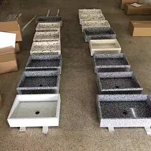 customized white cement terrazzo basin