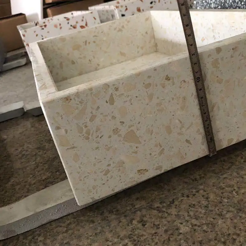 modern multi   color pink  terrazzo basin  vessel sink