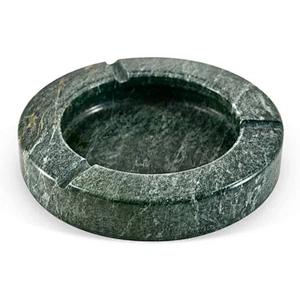 Square Solid Marble Four Cigar Ashtray, Black