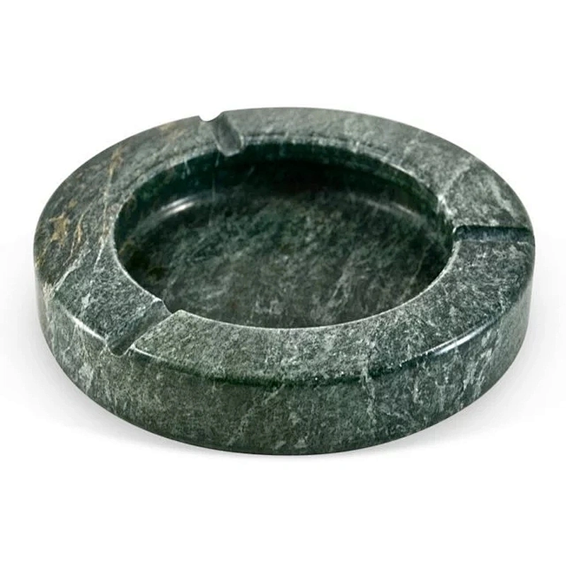 Square Solid Marble Four Cigar Ashtray, Black