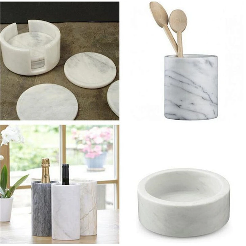 Marble Pencil Holder, White Marble Desktop Pen Holder for Sale
