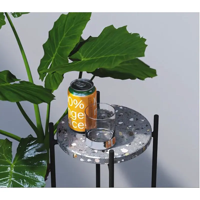 Terrazzo Double-layer iron flower stand Simple flower table