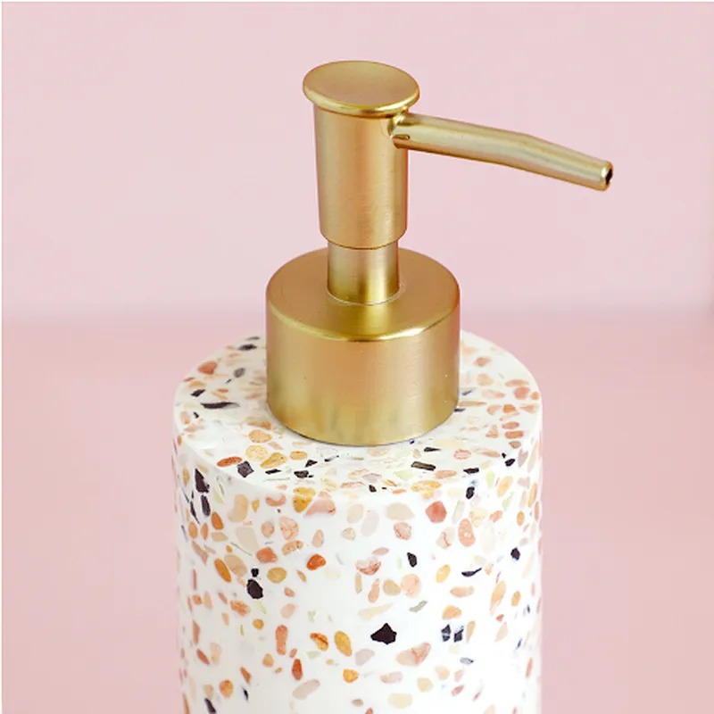 Bathroom Decoration Set, Resin Wash Set, Bathroom Toothbrush Mouthwash Cup,Terrazzo Cup for Hotel Toilet