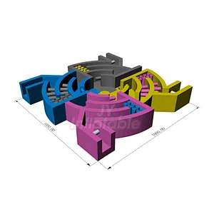 Crazy 4 Player Inflatable Dizzy X Obstacle Course Inflatable Dizzy Meltdown Wipeout Interactive Game