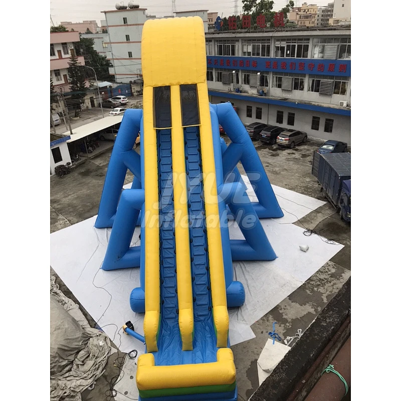 Commercial Yellow And Blue Inflatable Stair Slide Summer Pool Slide Inflatable For Adult