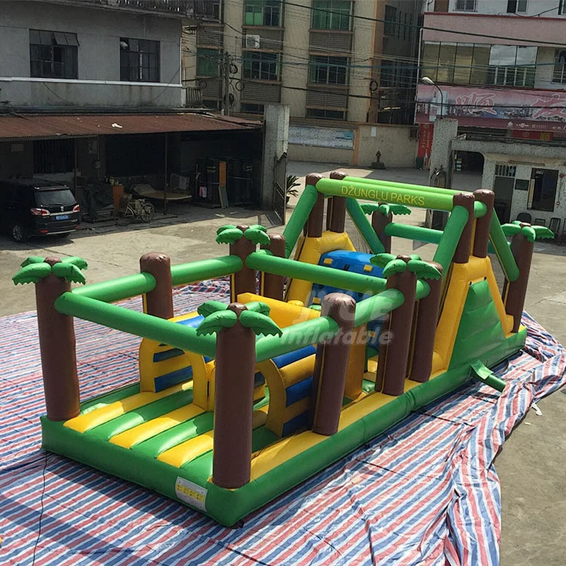Air Mega Jungle Theme Jumping Small Inflatable Obstacle Course Moon House