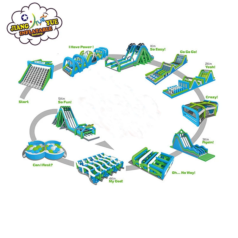 Affordable Price Exciting Insane 5K Inflatable Run Obstacles For Adults , Inflatable 5K For Event