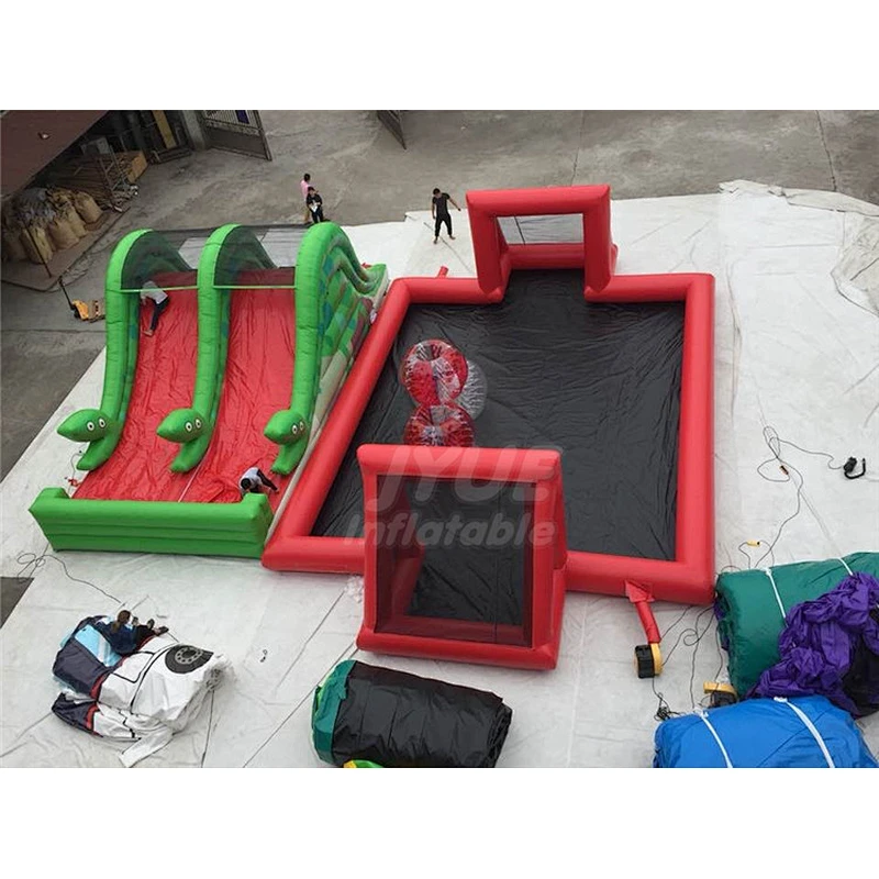 Commercial Outdoor Soccer Court Inflatable Soap Football Field With Water For Sale