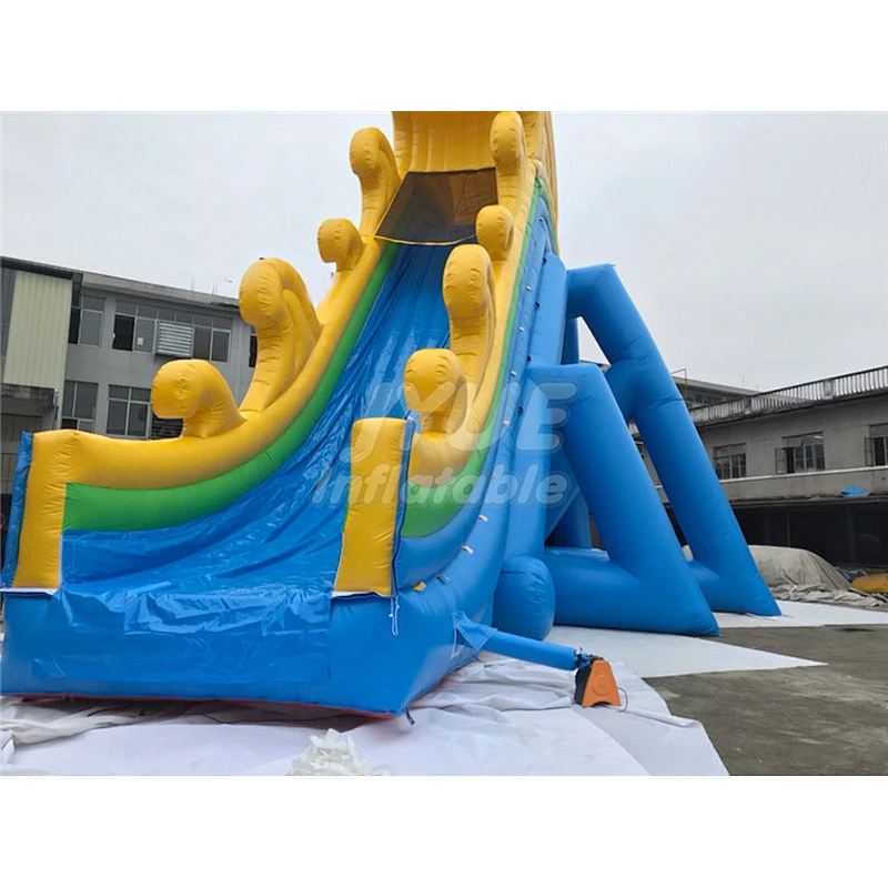 Commercial Yellow And Blue Inflatable Stair Slide Summer Pool Slide Inflatable For Adult