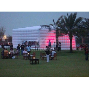 White Large Durable LED Lighting Cube Decoration Inflatable Party Tent