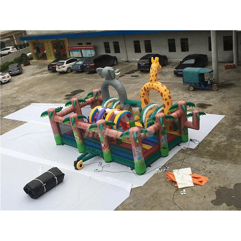 Huge Portable Inflatable Jumping Playground For Outdoor,Inflatable Amusement Park For Kids Playground