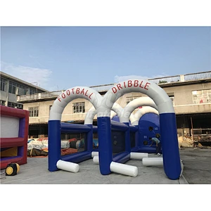 Commercial Grade Soccer  Inflatable Football Dribble  Games Obstacle Shooting Games for Kids and Adults
