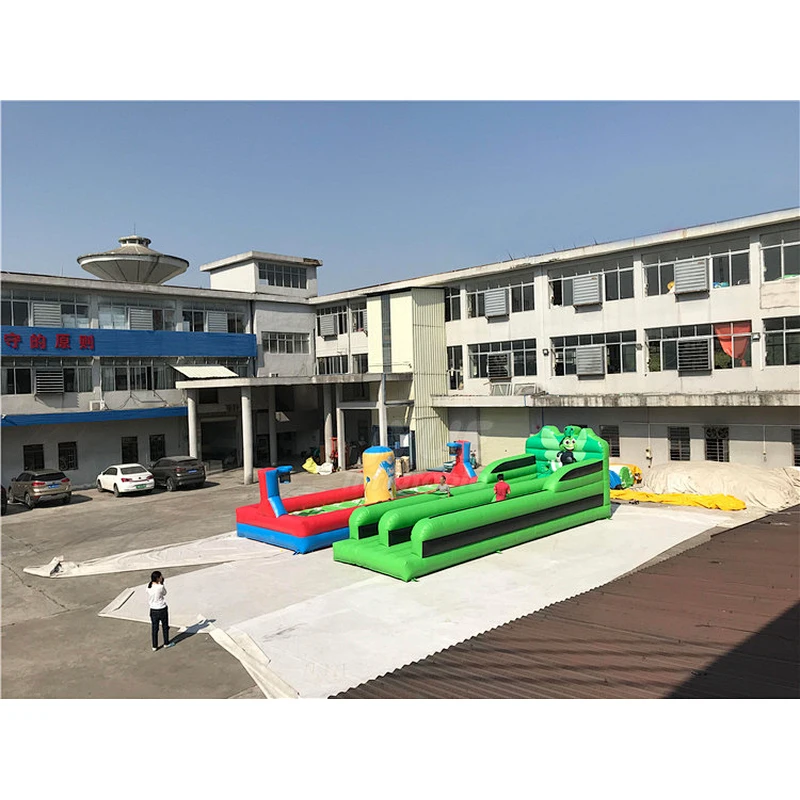 New Colorful Factory Price Bungee Inflatable Rugby Run Shoot Games 10m Long