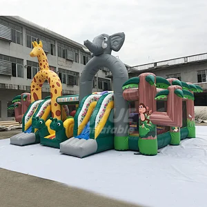 Huge Portable Inflatable Jumping Playground For Outdoor,Inflatable Amusement Park For Kids Playground