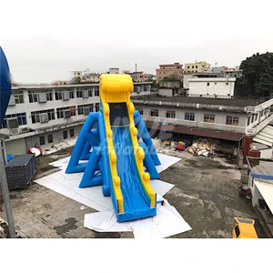 Commercial Yellow And Blue Inflatable Stair Slide Summer Pool Slide Inflatable For Adult