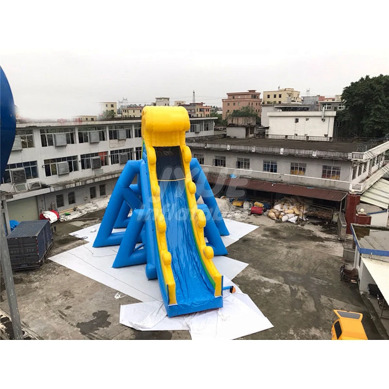 Commercial Yellow And Blue Inflatable Stair Slide Summer Pool Slide Inflatable For Adult