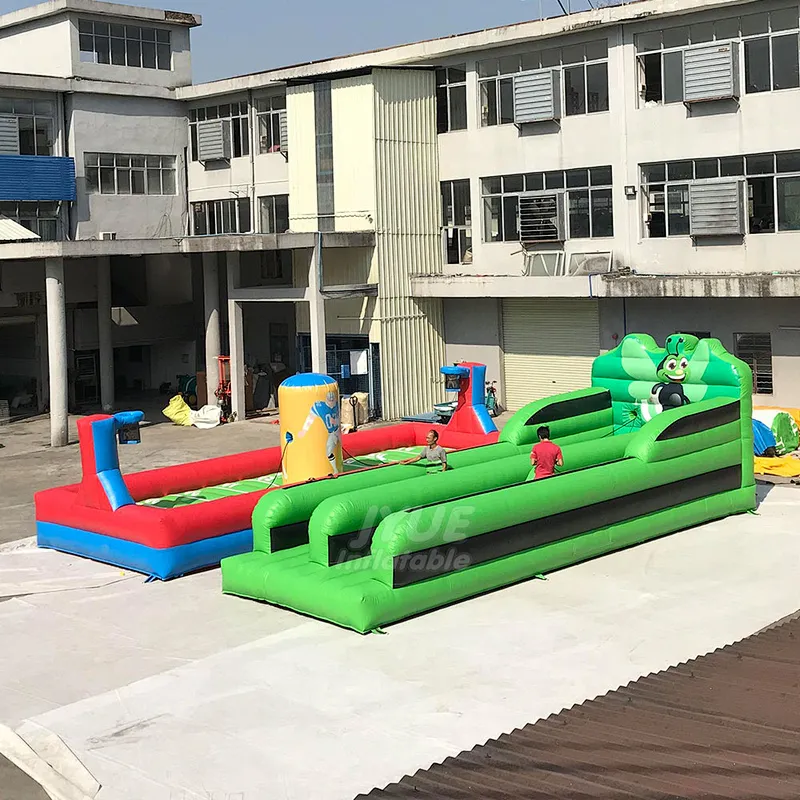 High quality Inflatable Sport Games Competitive Challenge Race Equipment Two Lane Inflatable Bungee Run