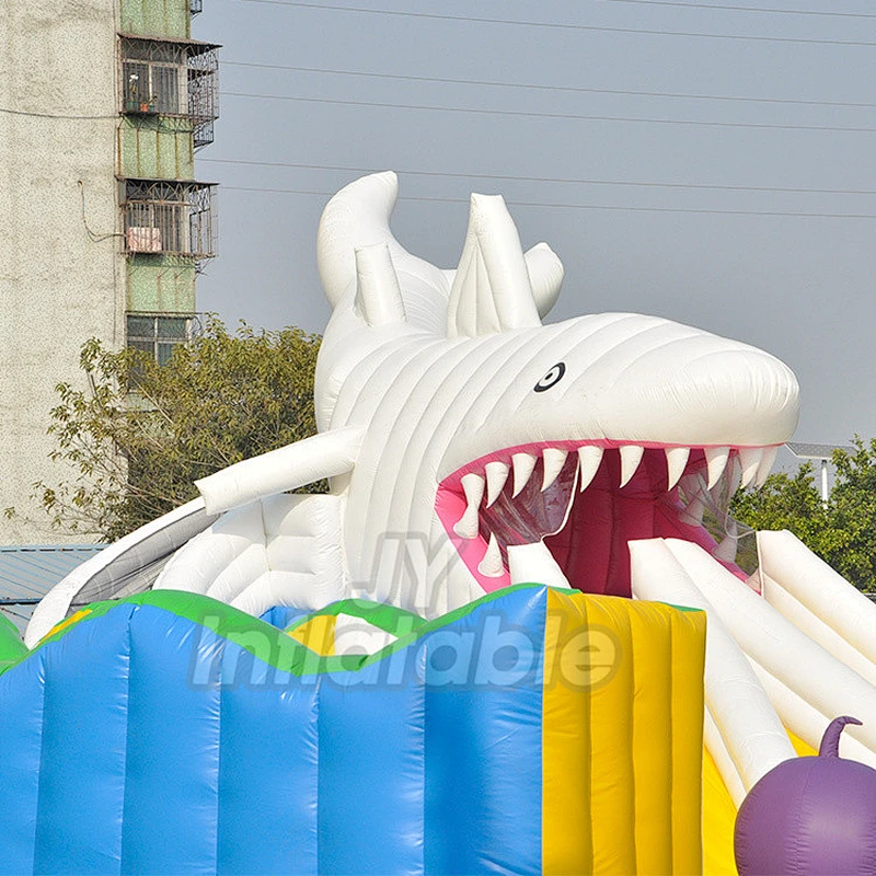 Outdoor Equipment Commercial Shark Water Park Playground Inflatable Ground Water Park