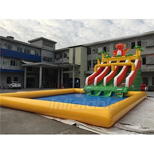 Free Customized Commercial Indoor Use Pool Slide Inflatable Water Park For Kids