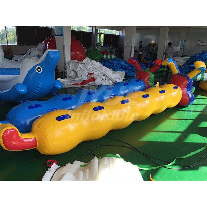 Sport Game Team Building Games Large 6 Seaters Inflatable Caterpillar Racing Tube For Ride