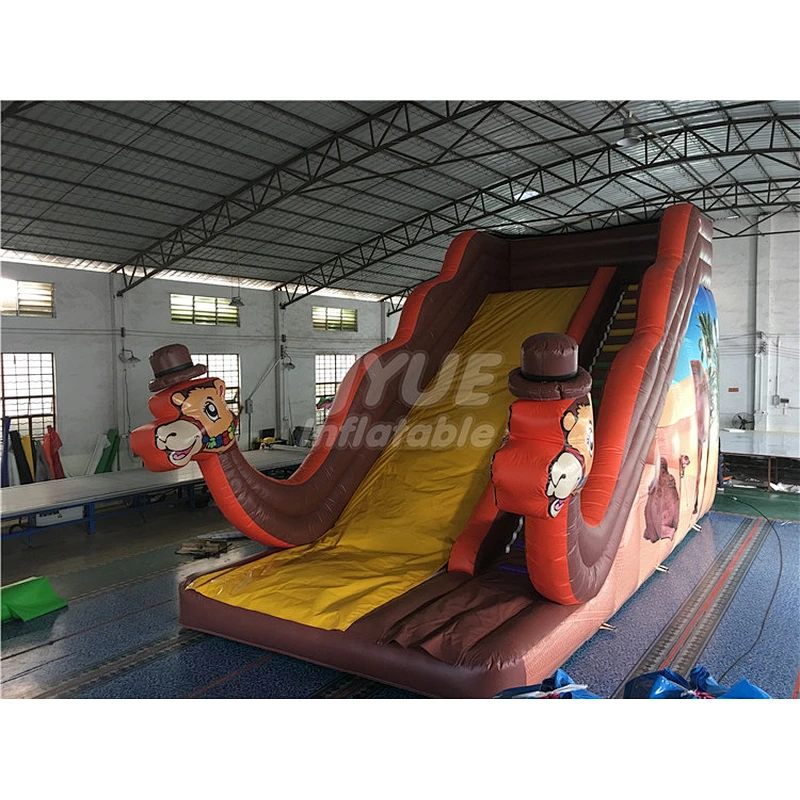 New Colorful Circus Inflatable Jumping Slide With Climb, Camel Theme Dry Slide For Sale
