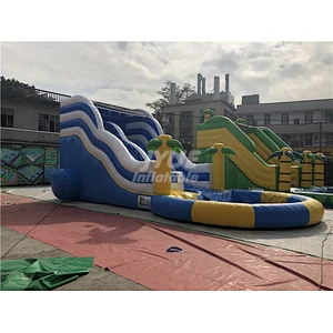 New Design PVC Double Lanes Commercial Inflatable Water Slide Pool For Sale