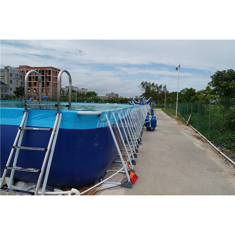 Newest Type Customized Inflatable Swimming Rectangular Metal Frame Pool For Sale