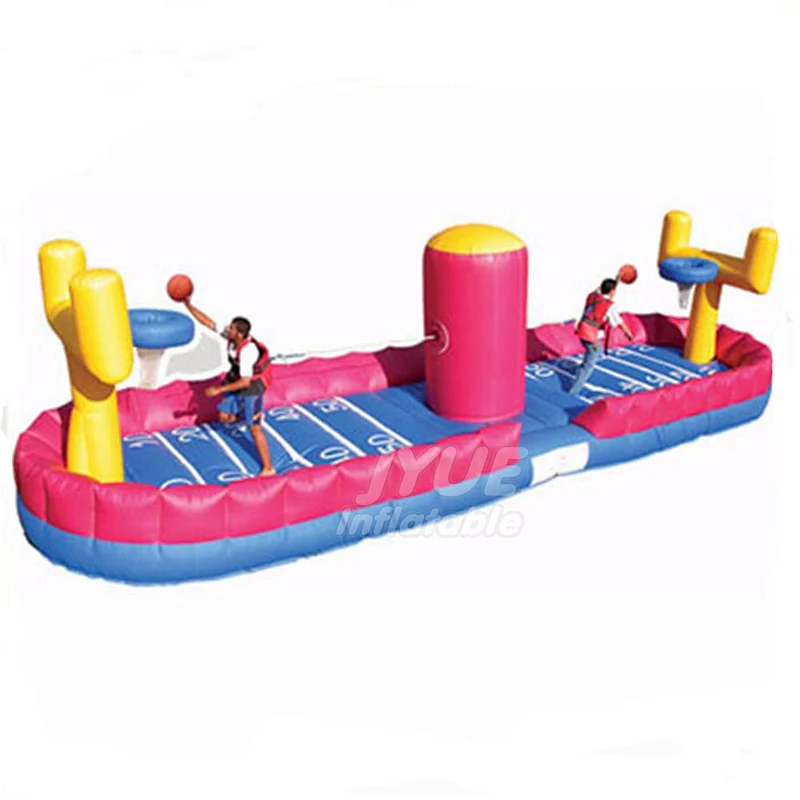 China Best Supplier Jiangyue Adult Games Inflatable Bungee Run With Basketball Hoop