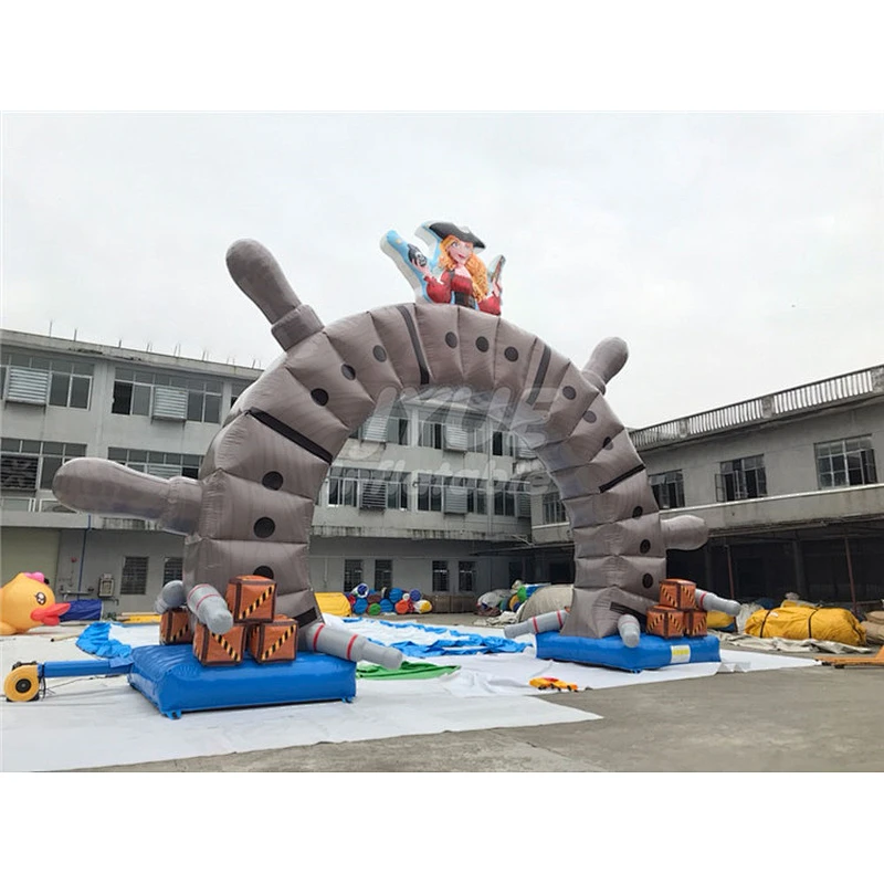 Pirate Ship Advertising Archway Inflatable Finish Line Arch Price With Air Blower For Inflatable Arch