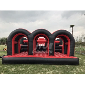 Blow Up Fun Run Red Inflatable Challenge Obstacle Course Races For Adults