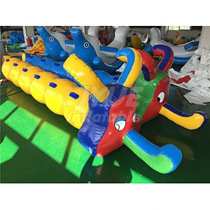 Sport Game Team Building Games Large 6 Seaters Inflatable Caterpillar Racing Tube For Ride