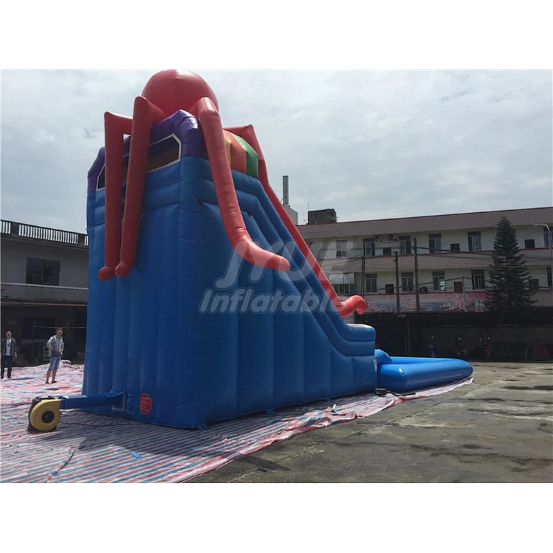 Cheap Octpus Inflatable Water Slides With Pool Commercial Water Slide For Sale