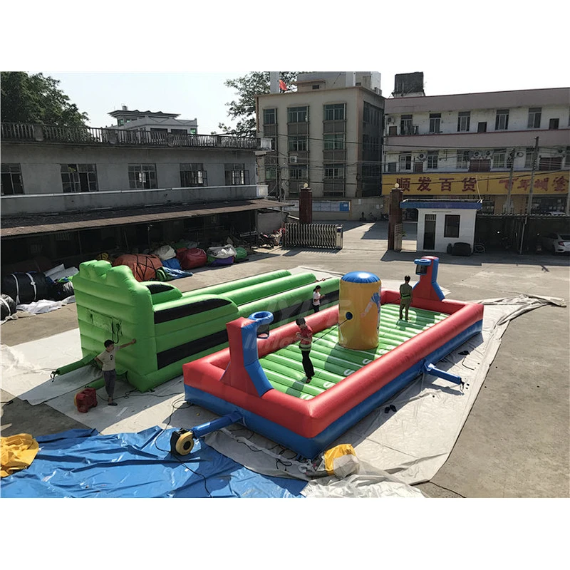 New Colorful Factory Price Bungee Inflatable Rugby Run Shoot Games 10m Long