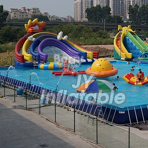 Mobile Outdoor Above Ground Metal Frame Steel Removable Swimming Pool For Sale
