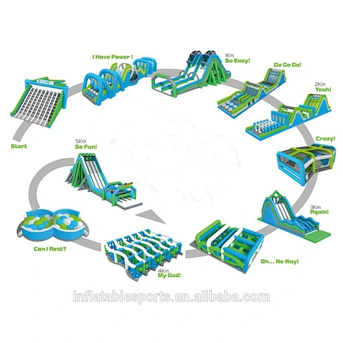 3D Design And Real Picture Build Obstacle Run Sports Equipment Inflatable 5k Course