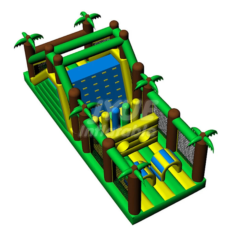 Cheap Commercial Jungle Backyard Inflatable Obstacle Course