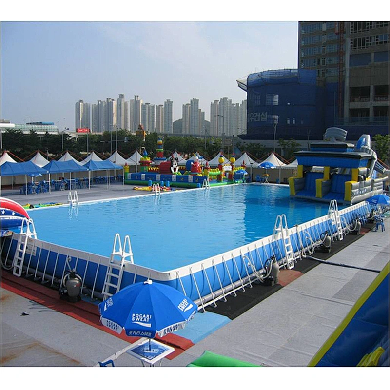 Portable 0.9mm pvc inflatable Rectangular Metal Frame Swimming Pool Supplier In China