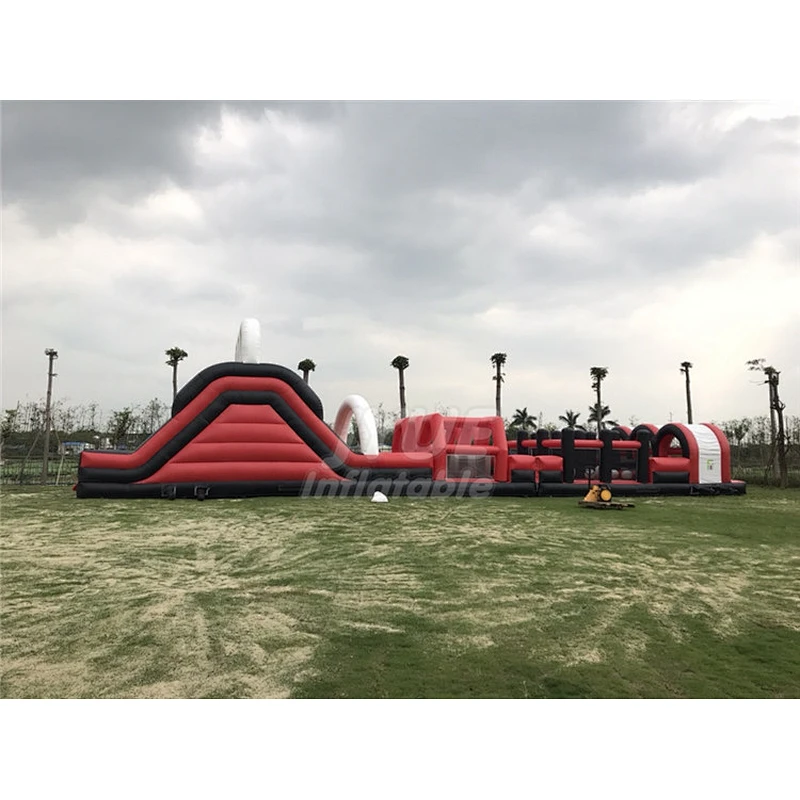 Blow Up Fun Run Red Inflatable Challenge Obstacle Course Races For Adults