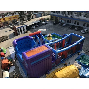 Commercial Bouncy Castle Kids Air Inflatable Theme Land Park With Air Blower