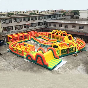 Outdoor Commercial Team Interactive Activity Games Big Inflatable Obstacle Course For Sale