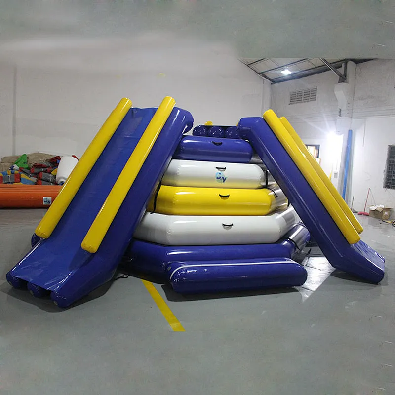 0.9mm PVC Tarpaulin Heat Sealed Inflatable Water Park Floating Aqua Island Climbing Tower Slide