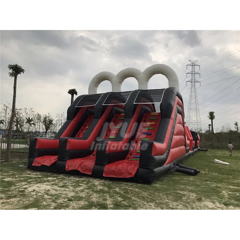 Blow Up Fun Run Red Inflatable Challenge Obstacle Course Races For Adults