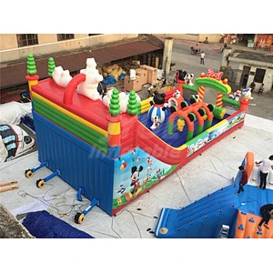 China Used Commercial Kids Inflatable Bouncy Playground Football Theme Inflatable Indoor Playground Equipment For Amusement Park