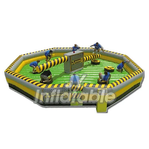 Inflatable Wipe Out Course For Adult,Funny Meltdown Sports Game For Event