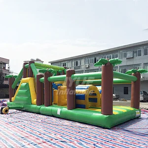 High Quality Giant Inflatable Obstacle For Adult And Kids Interactive Games Bounce House Slide Exciting Competition