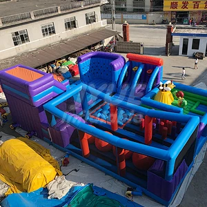 Commercial Bouncy Castle Kids Air Inflatable Theme Land Park With Air Blower